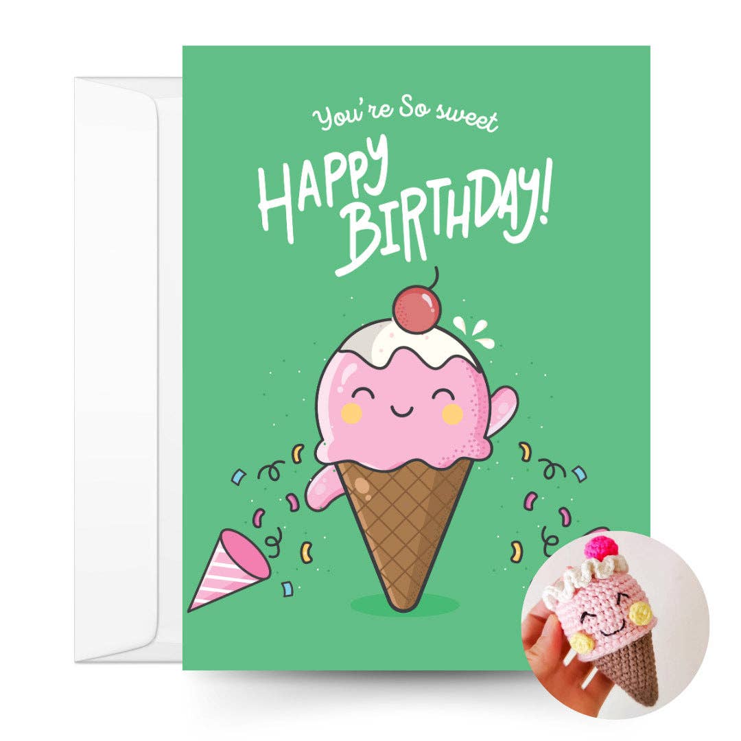 Birthday Card & Ice Cream Crochet Pattern