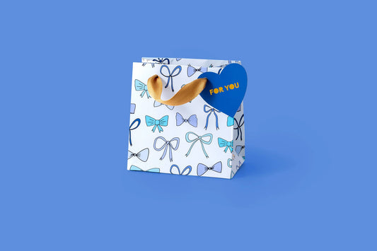 Gift Bags - Blue Bows - Assorted Sizes to Choose From