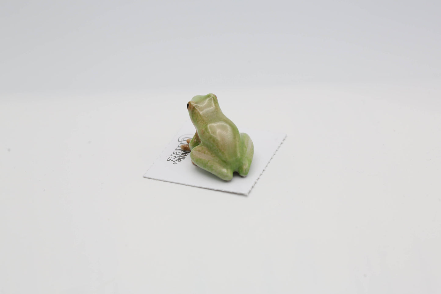 Pond Green Tree Frog Porcelain Miniature