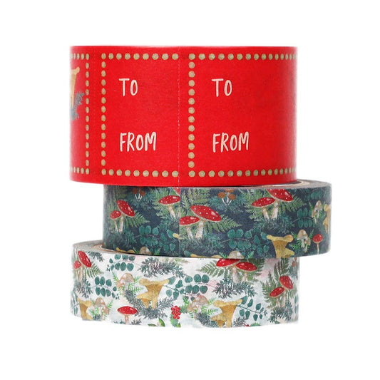 Forest Christmas Paper Tape | 3 Pack | Christmas Wrap |