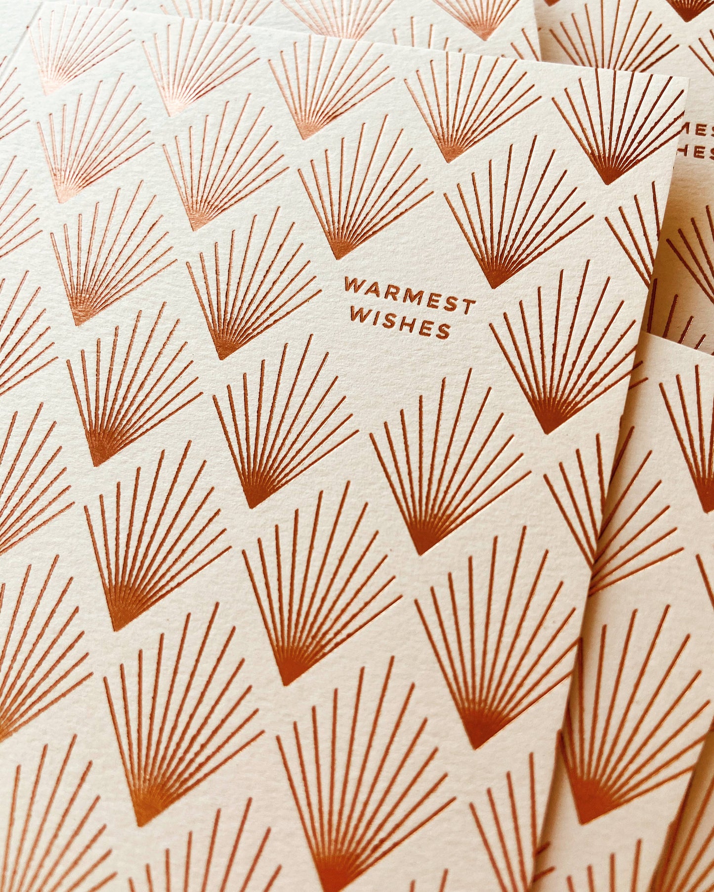 Deco Warmest Wishes Luxe Copper Foil Holiday Greeting Card