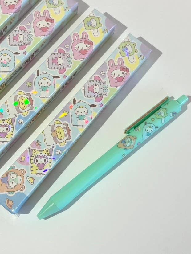 Sanrio Gold Clip & Soft Grip Blind Ball point pen Box