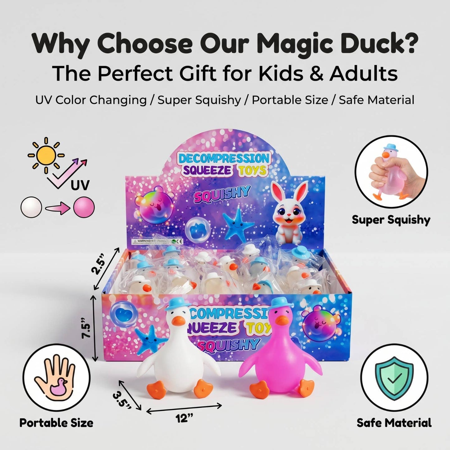 Magic Duck - UV Color-Changing Squishy Stress Toy