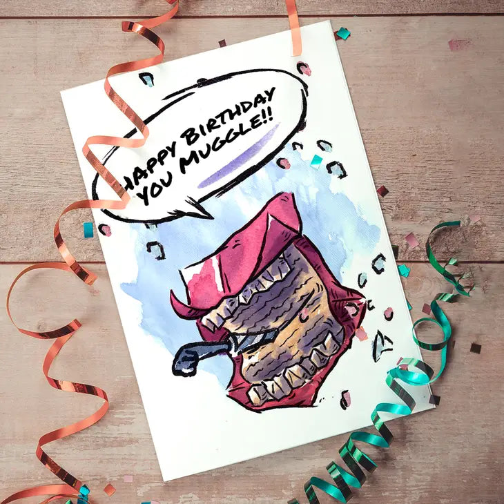 "You Muggle" - Harry Potter Howler Birthday Card