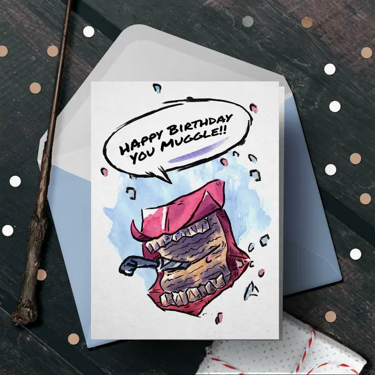 "You Muggle" - Harry Potter Howler Birthday Card