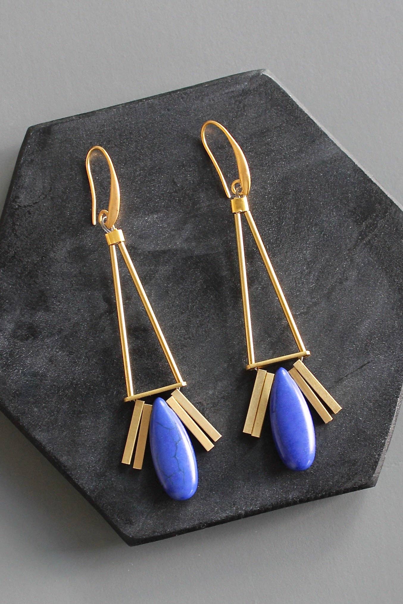 KYLE65 cobalt Artdeco earrings