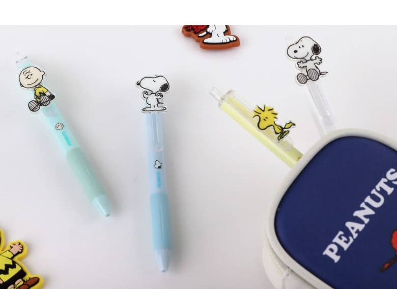 Peanuts Chracters Clip Ballpoint Pen 0.5mm Black