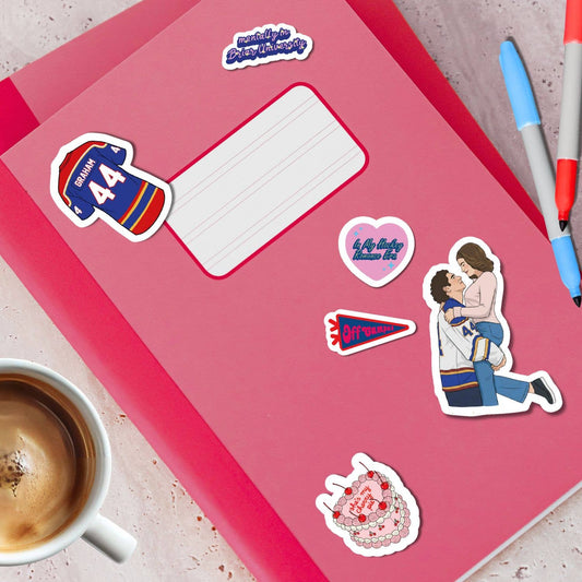Sweet Cherry Pie Hockey Romance A5 Sticker Sheet