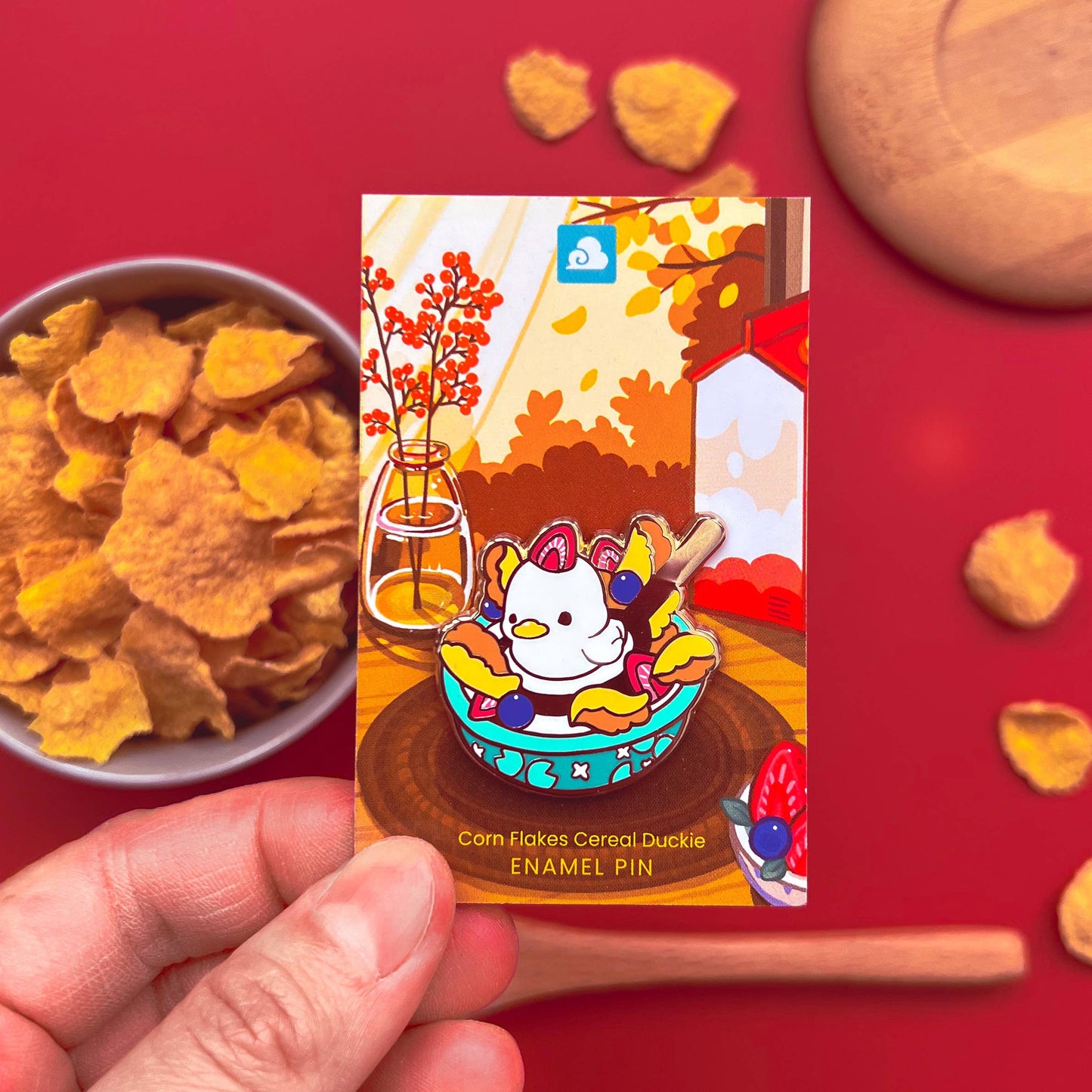 Enamel Pin - Cornflakes Cereal Duck
