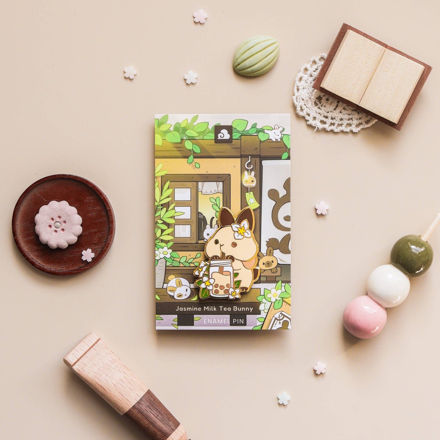 Enamel Pin - Jasmine Milk Tea Bunny