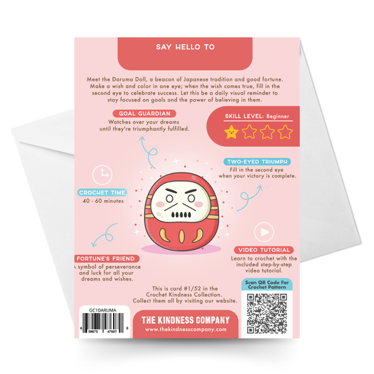 Encouragement Card & Daruma Doll Crochet Pattern