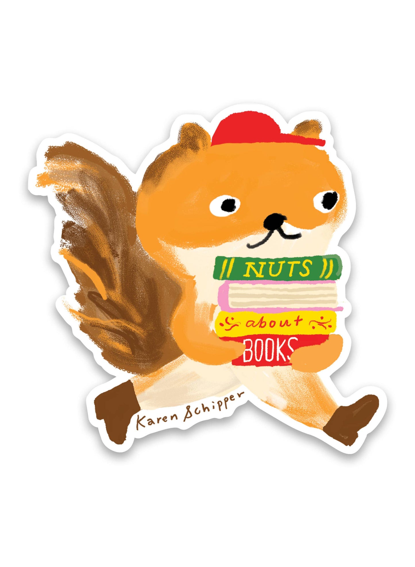 Nuts About Books Squirrel – Cute Book Lover Vinyl Sticker