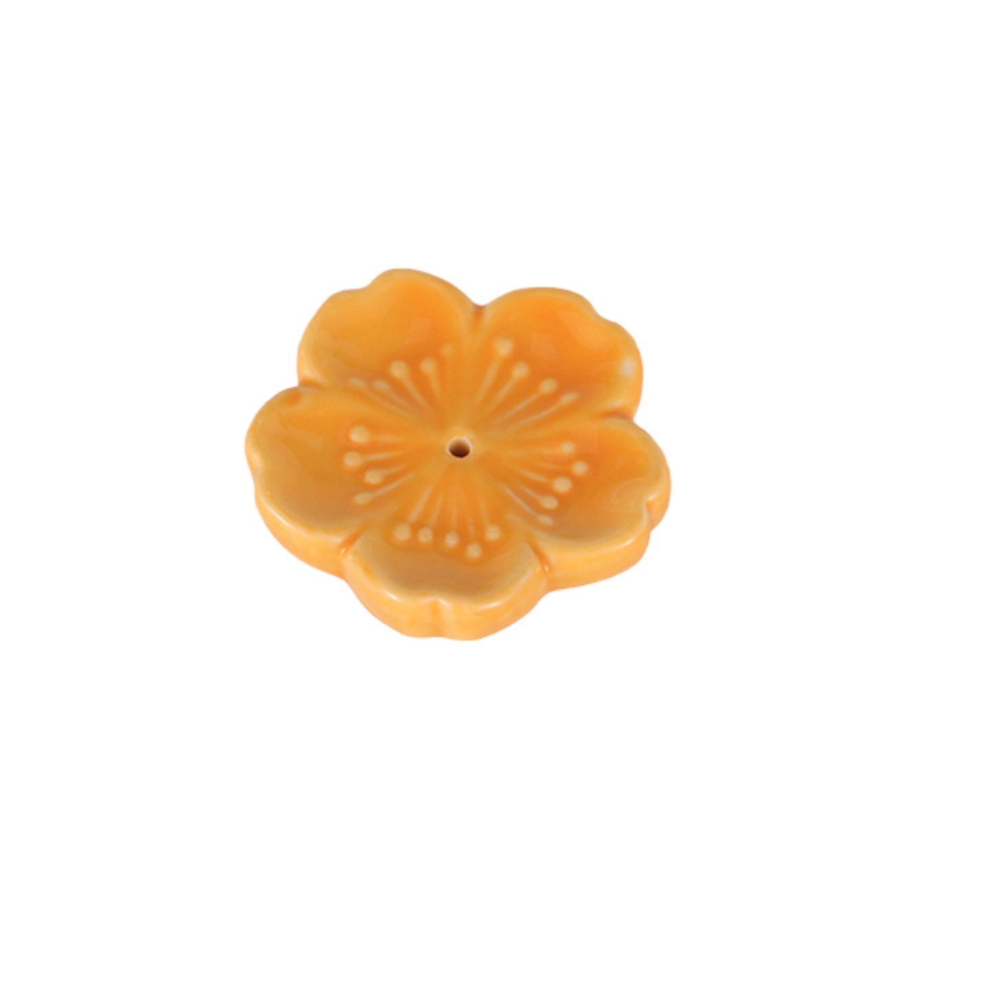 Sakura Cherry Blossom Incense Holder 2 inch Yellow