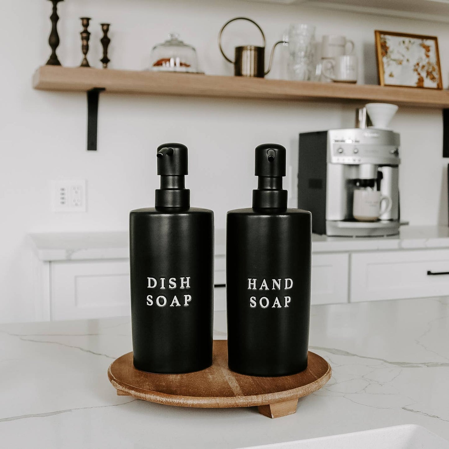 15oz Black Stoneware Hand Soap Dispenser- Home Decor & Gifts