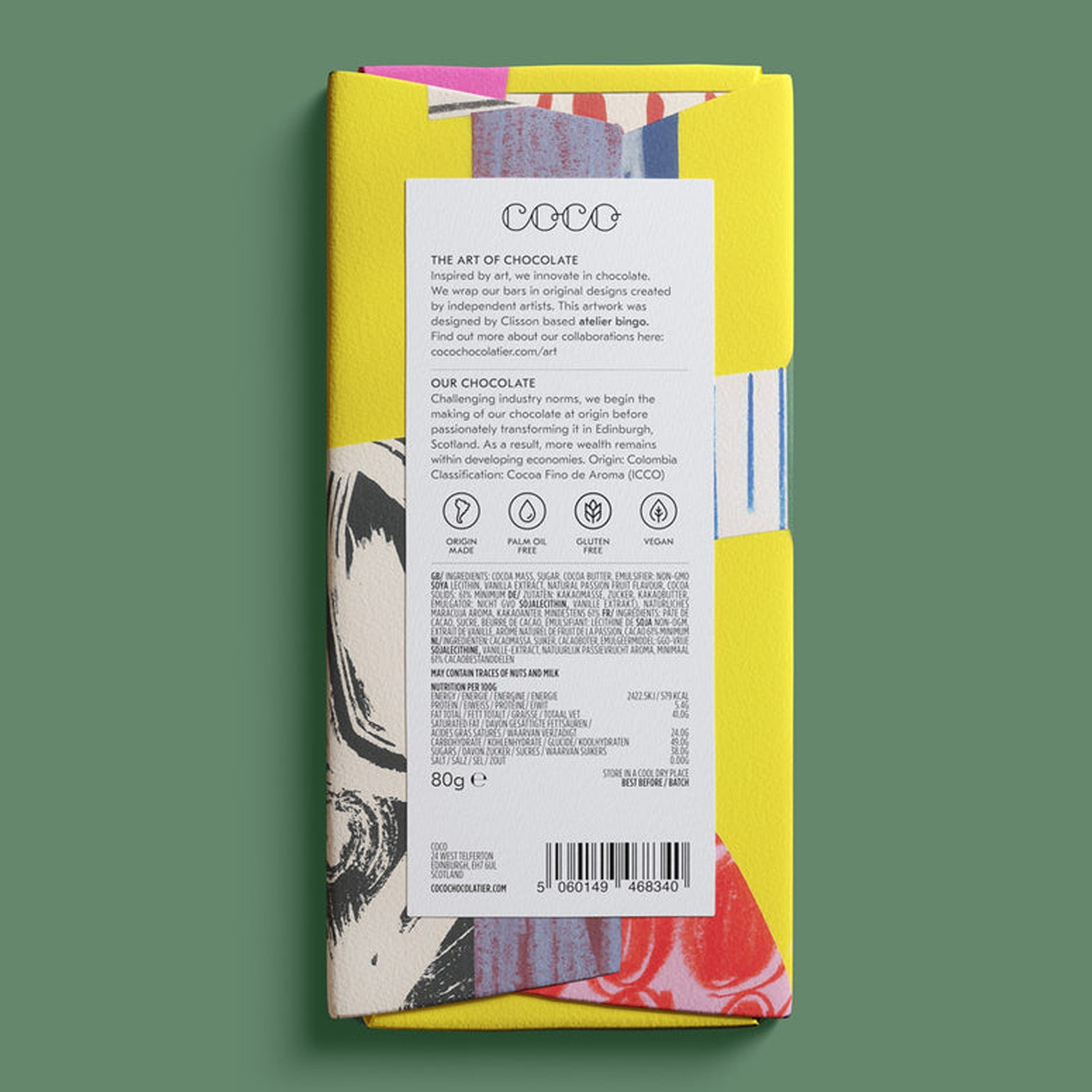 Passion Fruit Dark Chocolate Bar