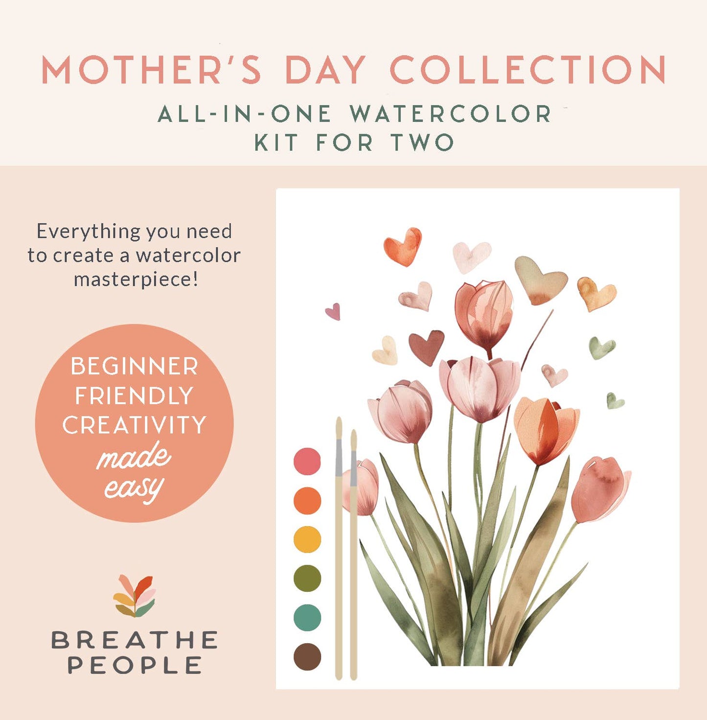 Mother's Day All-In-One Watercolor Kit for Two