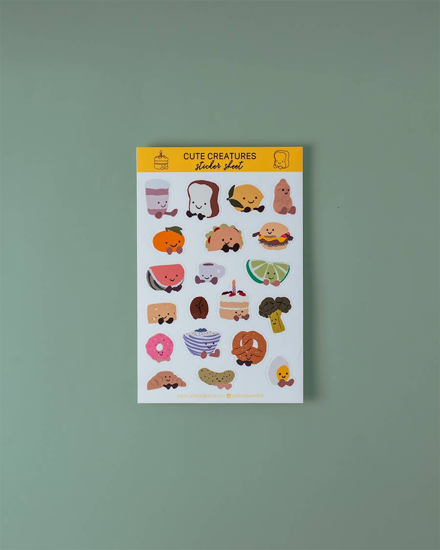 Cute Creatures Sticker Sheet