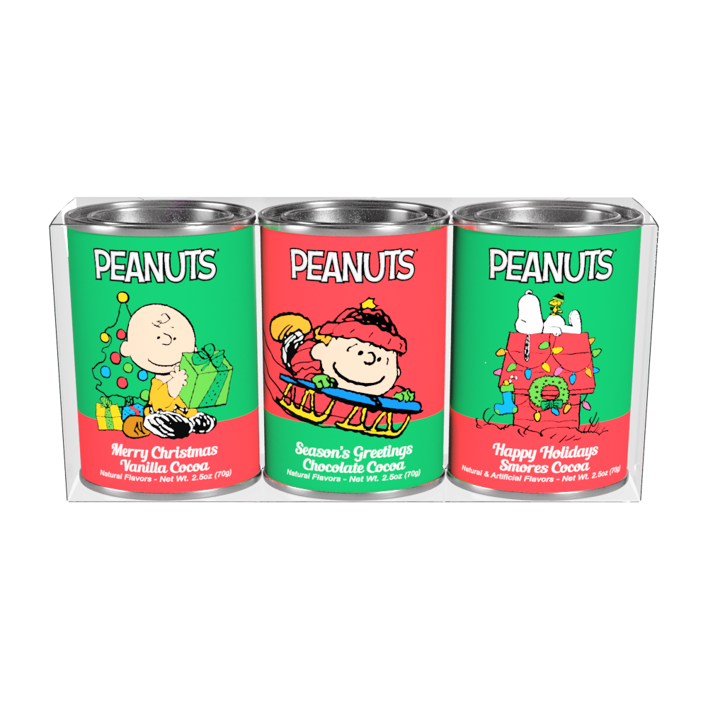 Peanuts Christmas Cocoa Gift 2.5oz Oval Tin Assorted