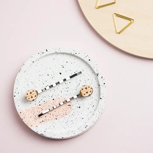 Wooden Ladybird Hair Slides