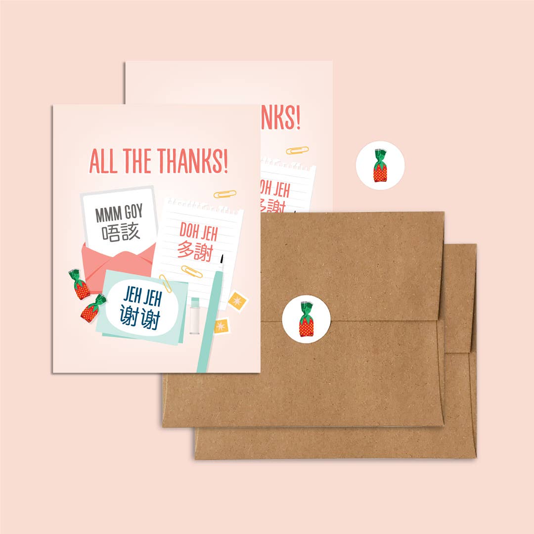 Cantonese thanks card set