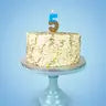Blue & Gold Glitter Candle