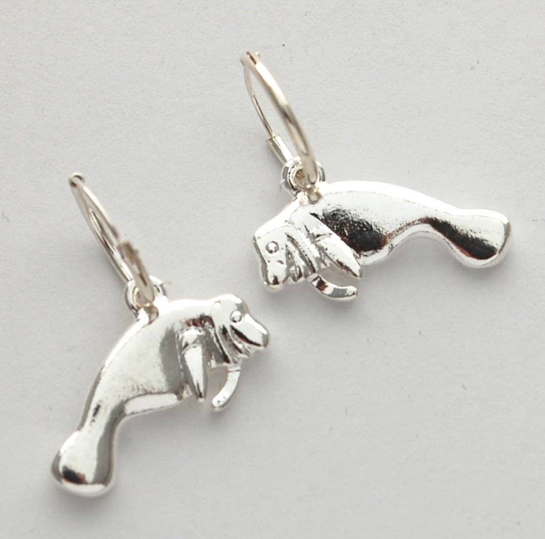 Manatee Hoop Earrings - silver Natural History