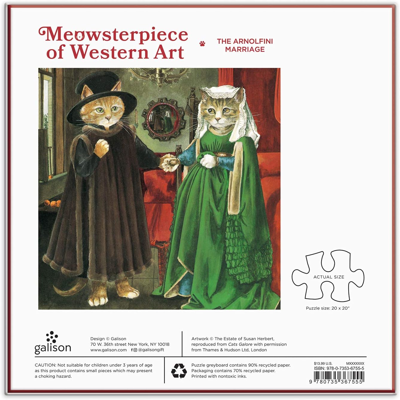 The Arnolfini Marriage Meowsterpiece of Western Art 500 Piece Puzzle