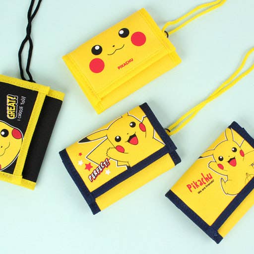 Pokemon Pikachu Velcro Neck Wallet Tri-Fold ID Wallet