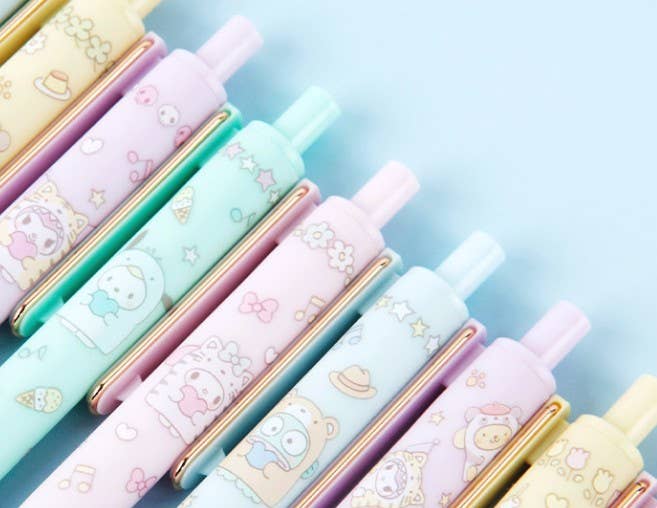 Sanrio Gold Clip & Soft Grip Blind Ball point pen Box