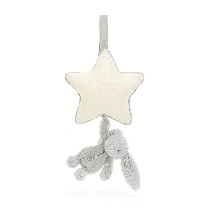 Jellycat Bashful Grey Bunny Musical Pull (Recycled Fibers)