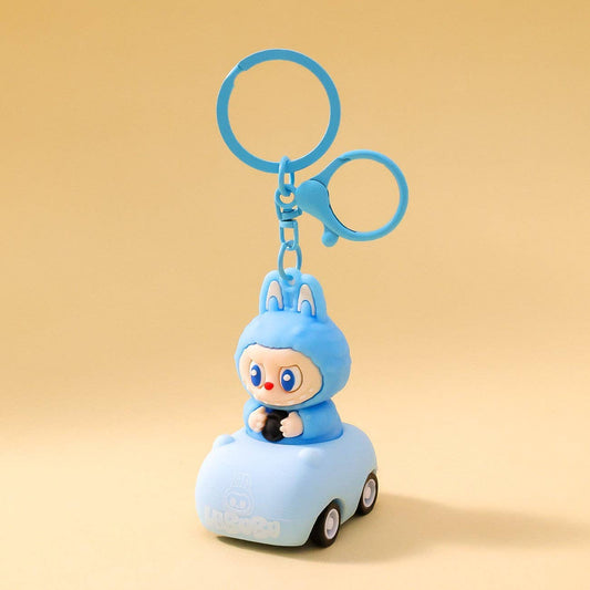 Labubu driving cartoon keychain Labubu pendant gift
