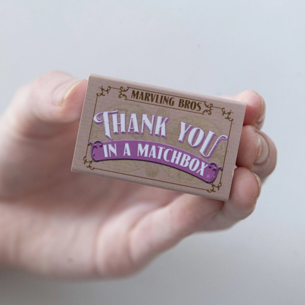 Thank You Bunch of Roses in A Vase in A Matchbox