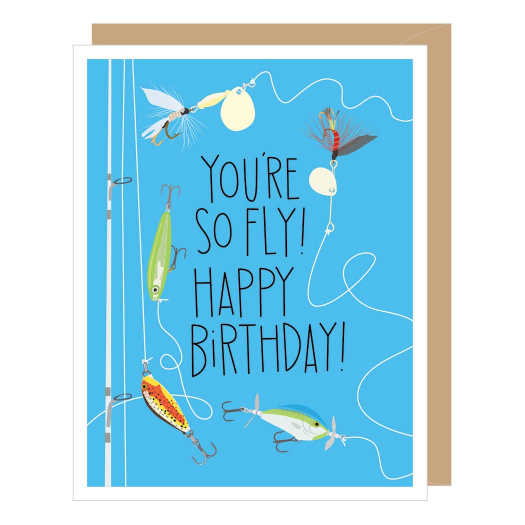 You're So Fly Fishing Lure Birthday Card