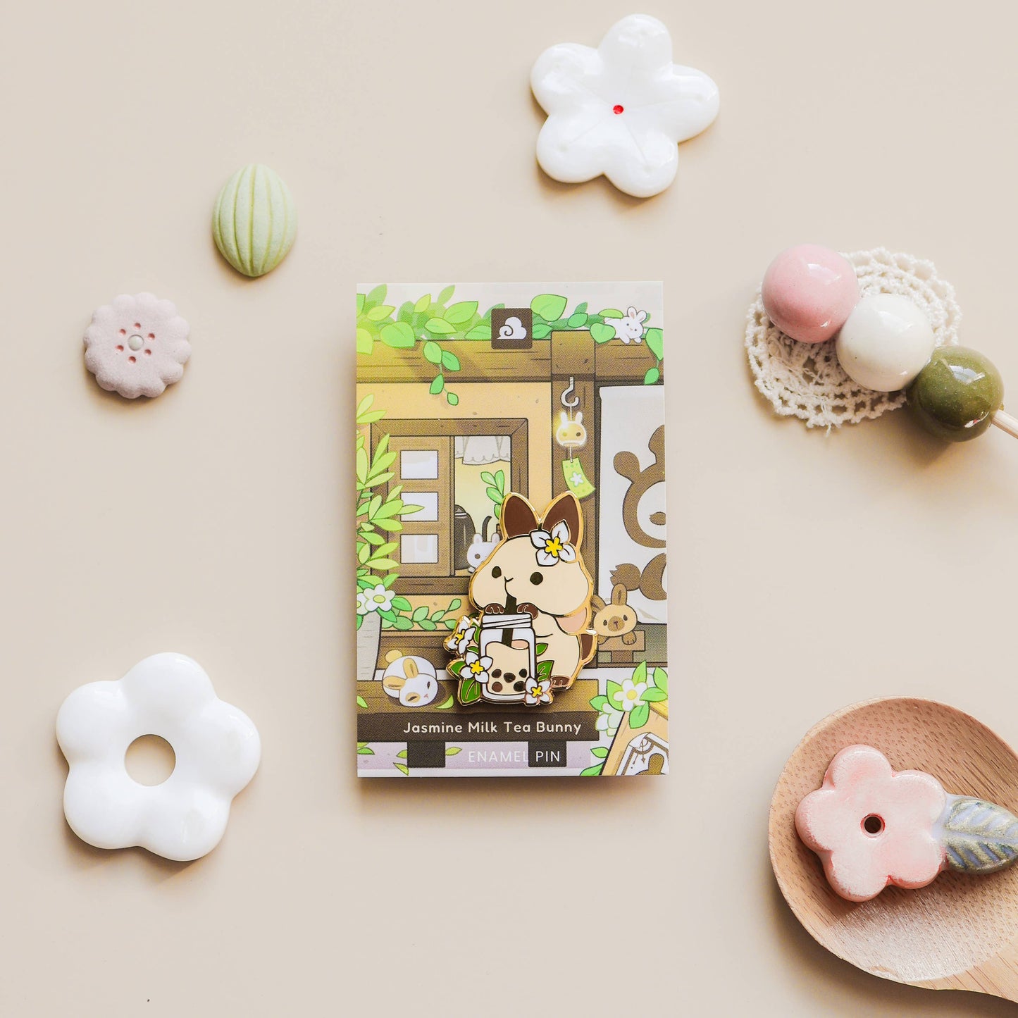 Enamel Pin - Jasmine Milk Tea Bunny