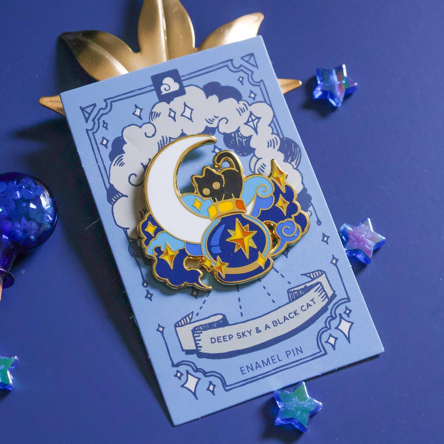 Enamel Pin - Deep Sky and a Black Cat