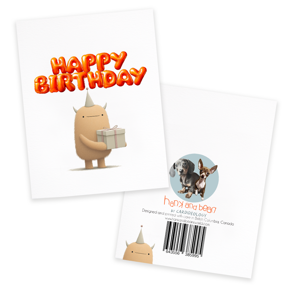 Orange Birthday Monster, Cute Birthday Greeting Card
