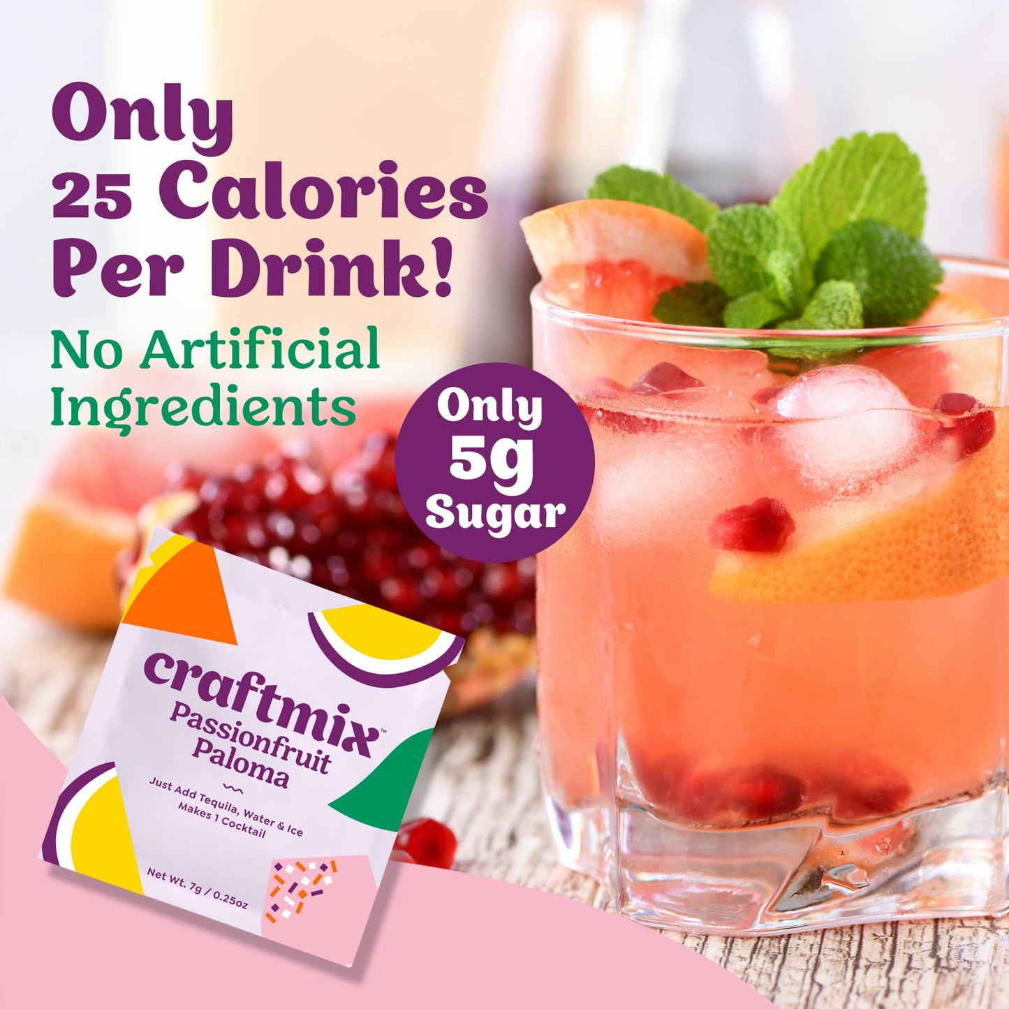 Passionfruit Paloma Cocktail Mixer - 12 Servings Multipack