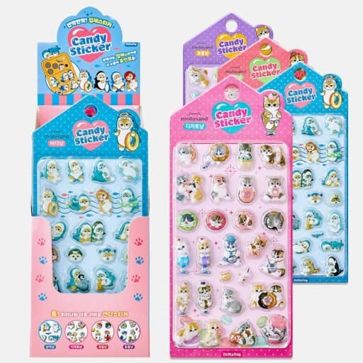 Mofusand Candy Deco Sticker - Puffy 3D Cat Sticker Collection