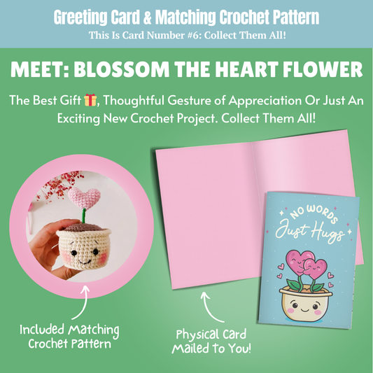 Sympathy Card & Heart Flower Crochet Pattern