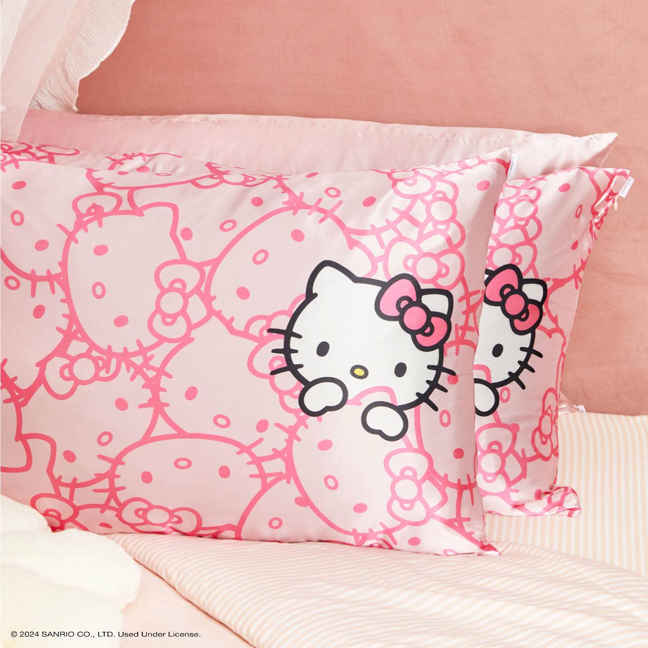 Hello Kitty x Kitsch Pillowcase King - Pink Kitty Faces