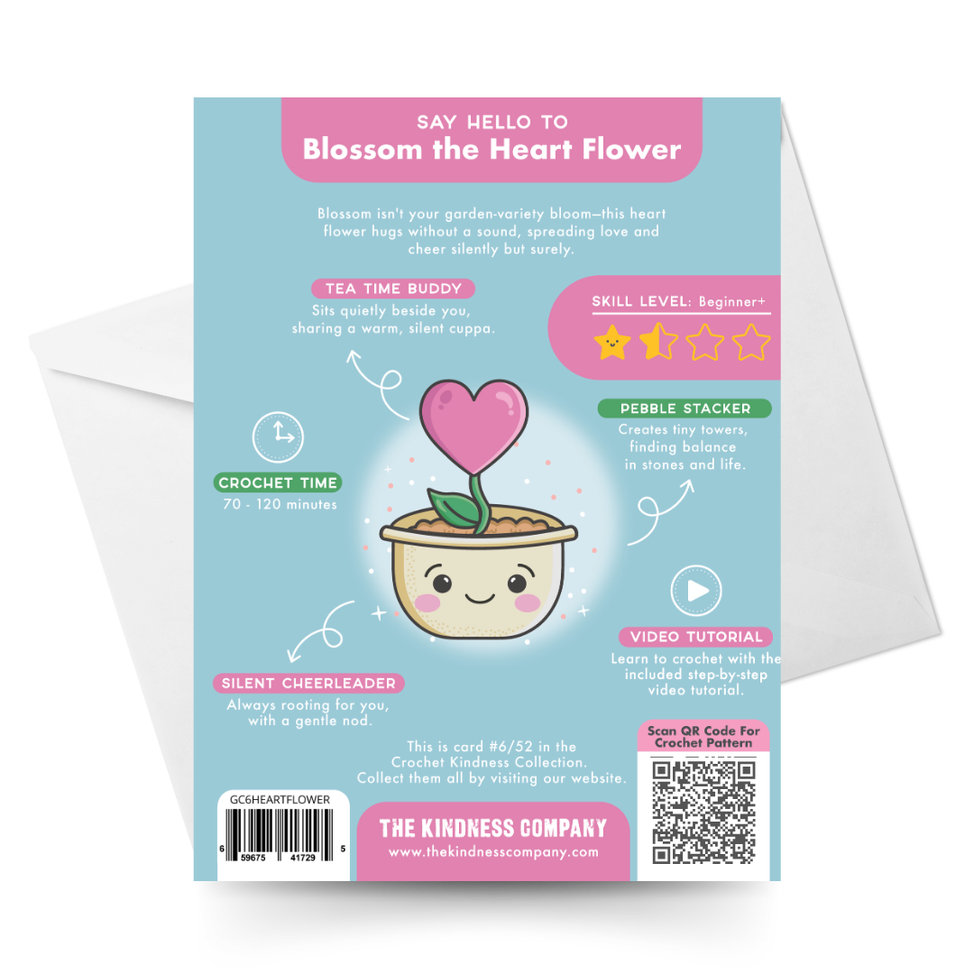Sympathy Card & Heart Flower Crochet Pattern