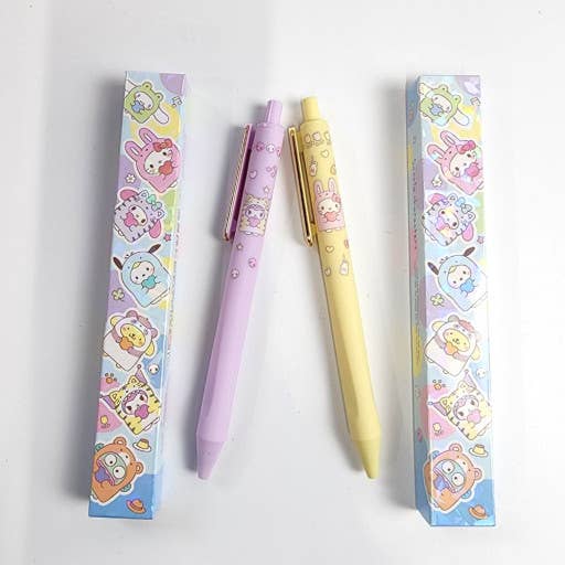 Sanrio Gold Clip & Soft Grip Blind Ball point pen Box
