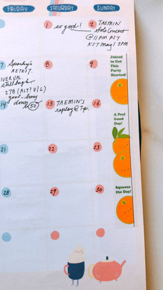 Orange Cuties Vertical Washi Tape