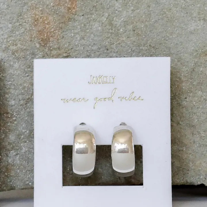 Silver Hoop - Wide - Earring