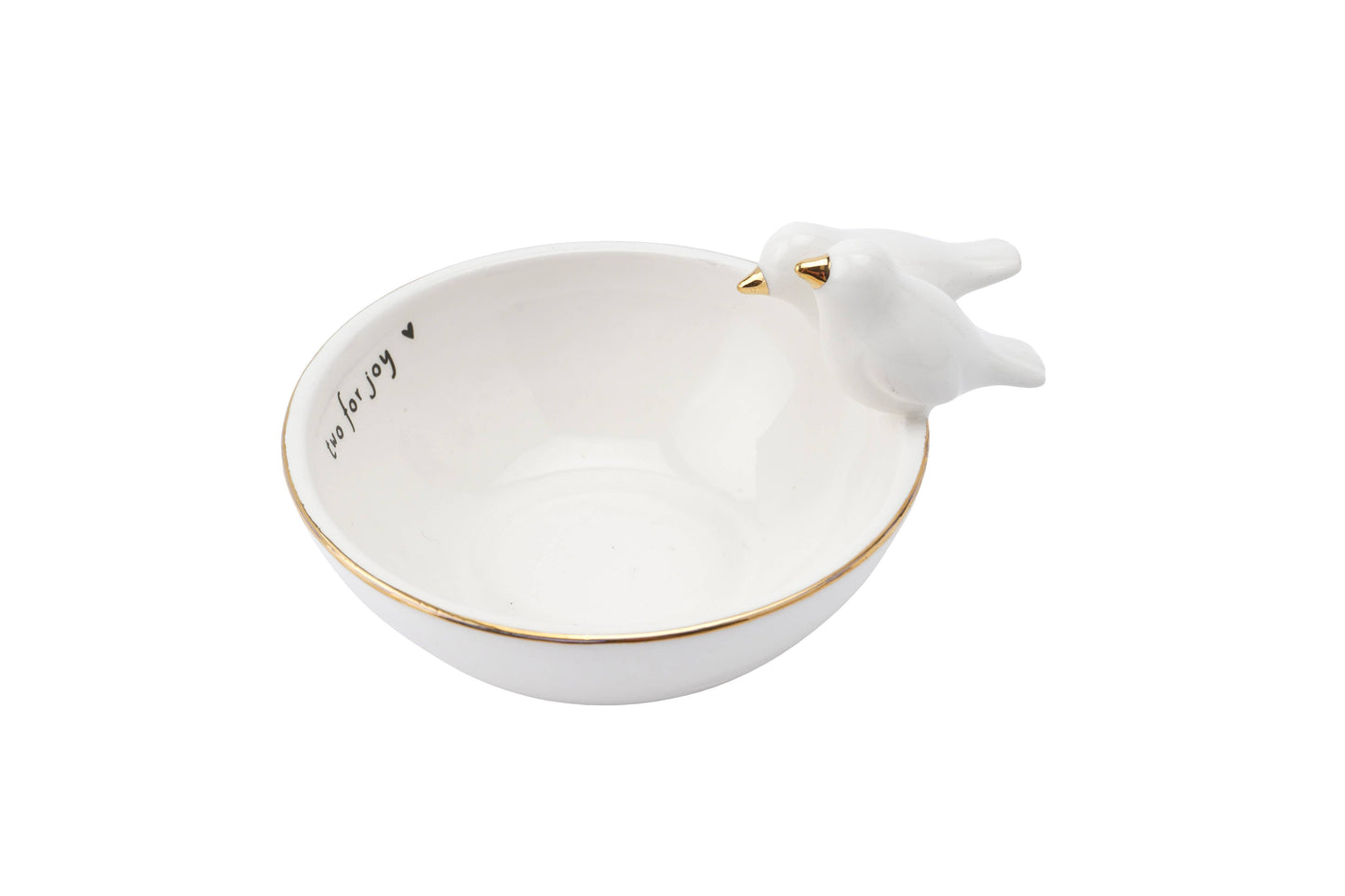 Send With Love 'Two For Joy' Lovebird Ceramic Trinket Bowl