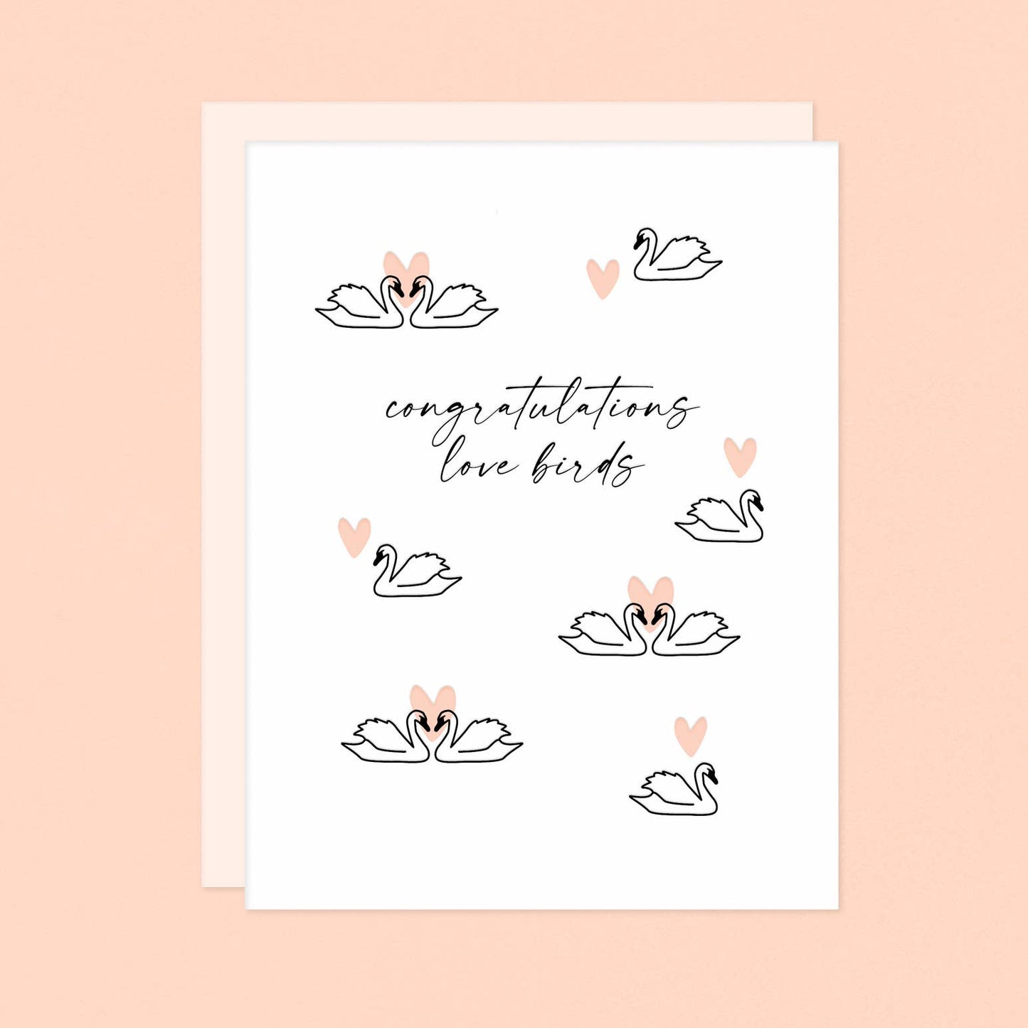 Congratulations Love Birds Letterpress Greeting Card