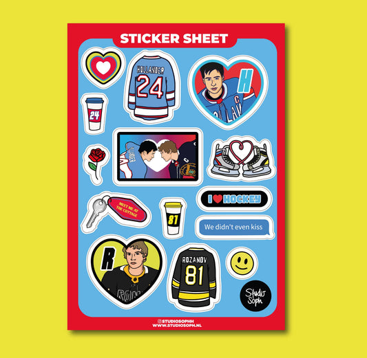 Hockey Romance A5 Sticker Sheet