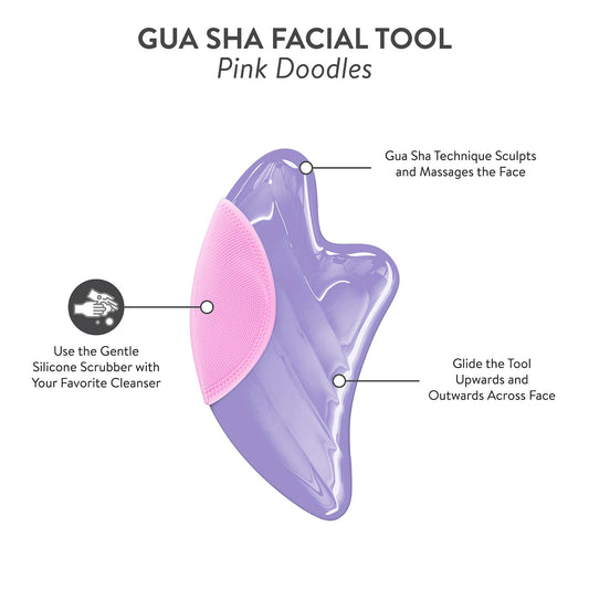 Pink Doodles Gua Sha Facial Tool