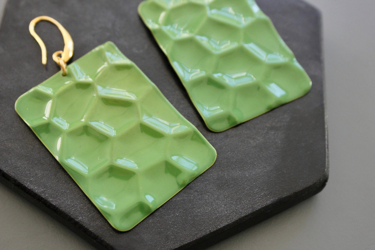 KYLE44 green enameled earrings