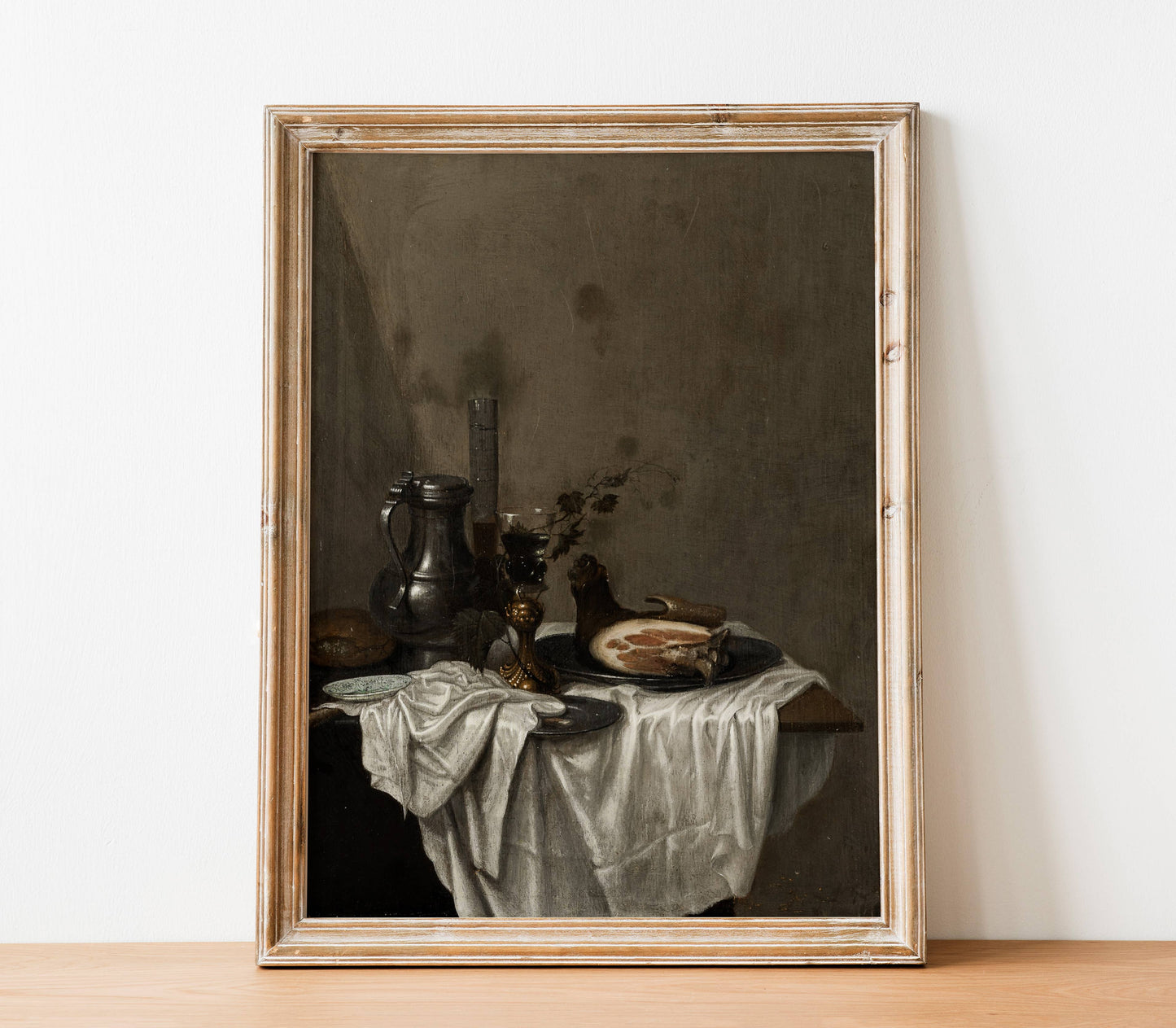 Vintage Still Life Painting | Muted Kitchen Table Print S210